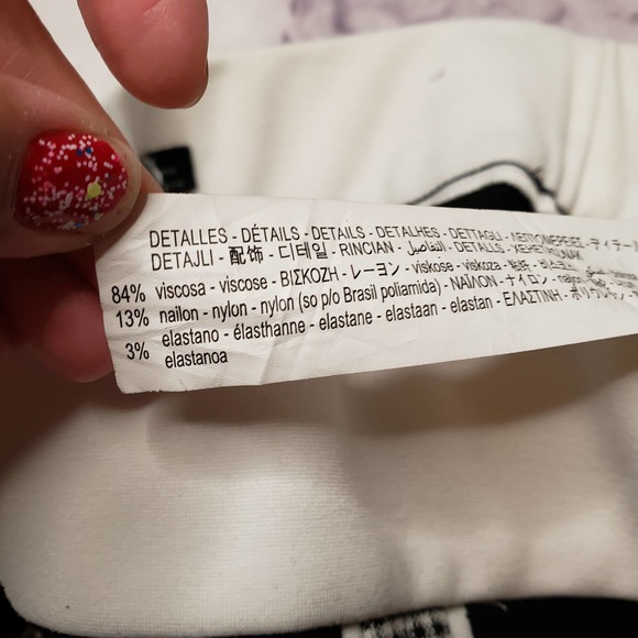 ZARA black with gingham side panel pants XS - Picture 5 of 7